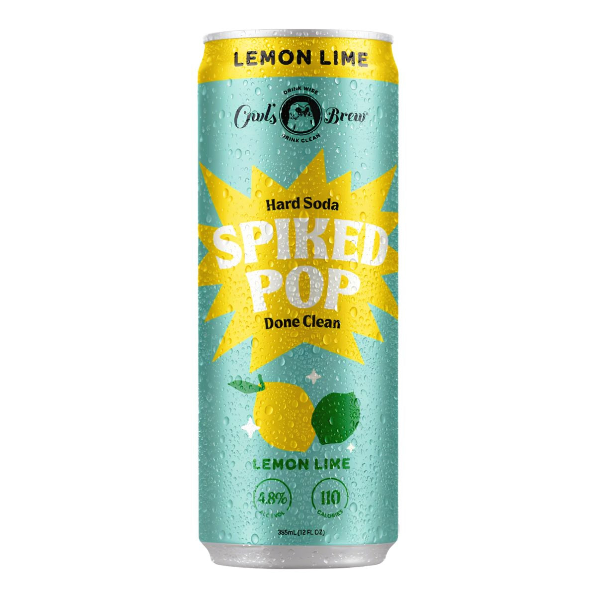 Owl's Brew Lemon Lime Spiked Pop Hard Soda