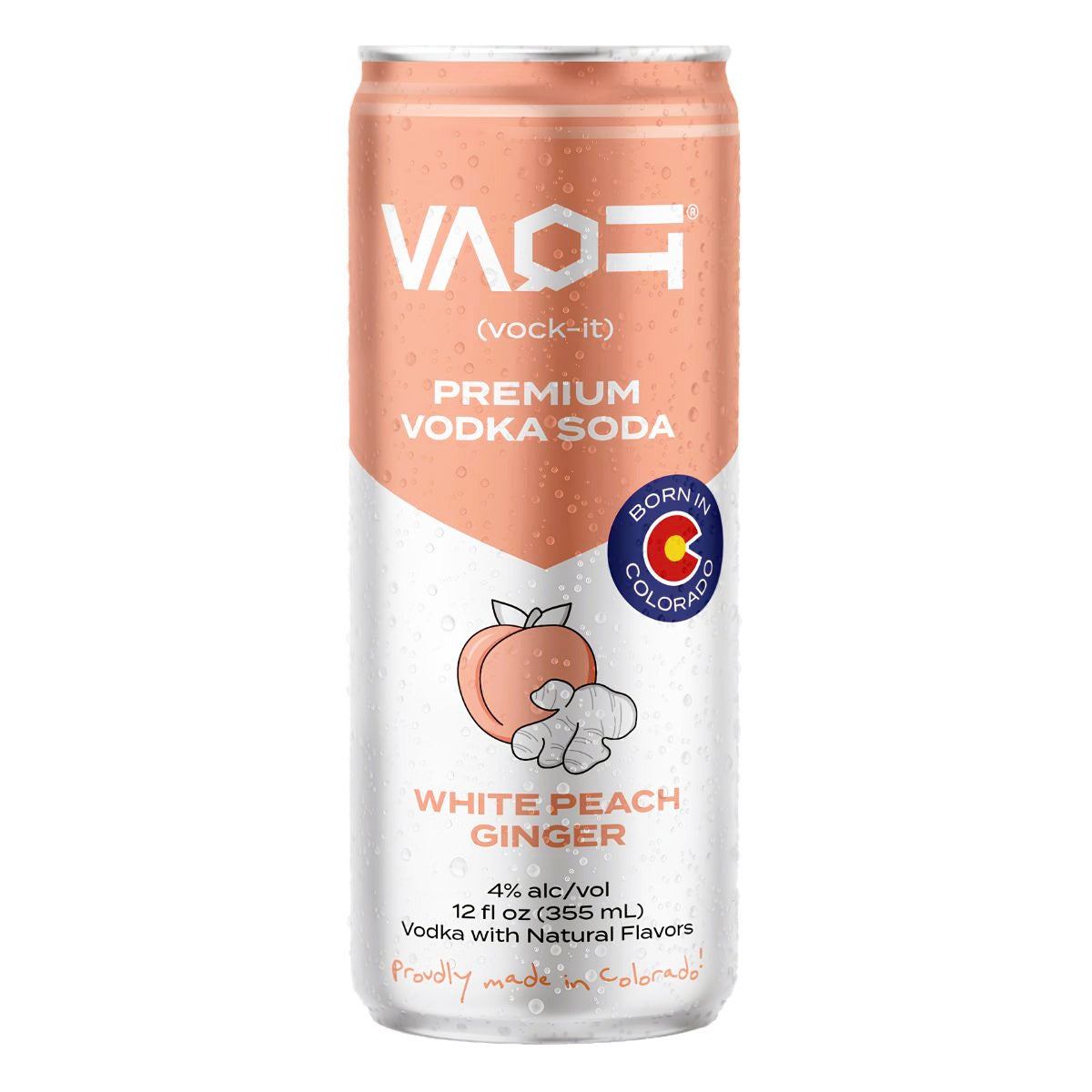 VAQIT White Peach Ginger Vodka Soda