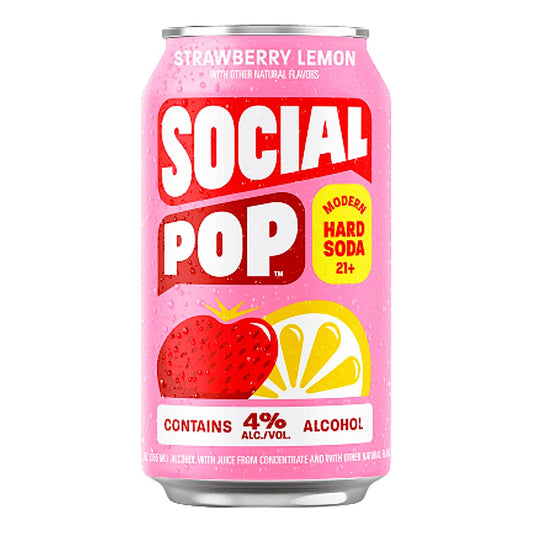 Social Pop Strawberry Lemon Hard Soda